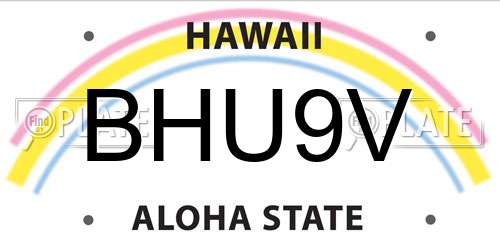 BHU9V Hawaii License Plate