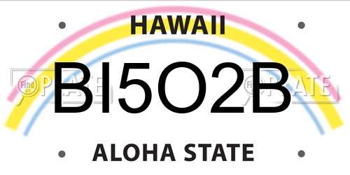 BI5O2B Hawaii License Plate