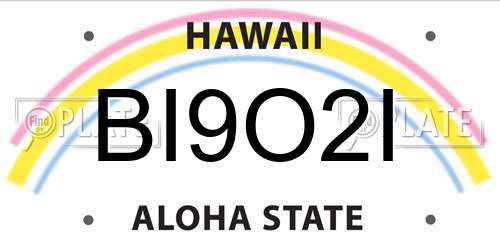 BI9O2I Hawaii License Plate
