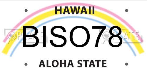 BISO78 Hawaii License Plate