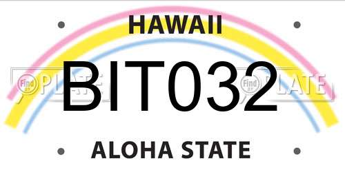 BIT032 Hawaii License Plate