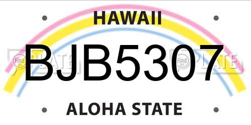 BJB5307 Hawaii License Plate
