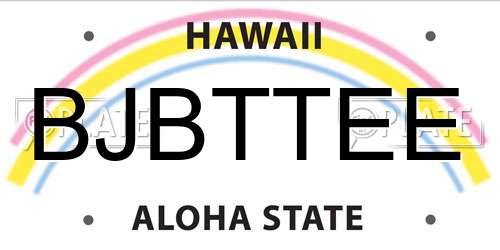 BJBTTEE Hawaii License Plate
