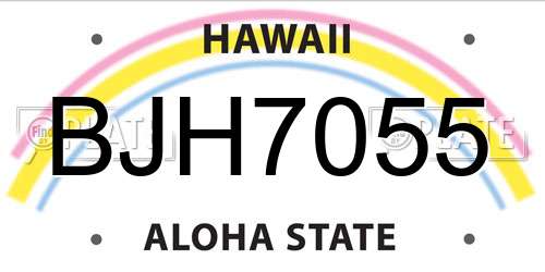 BJH7055 Hawaii License Plate