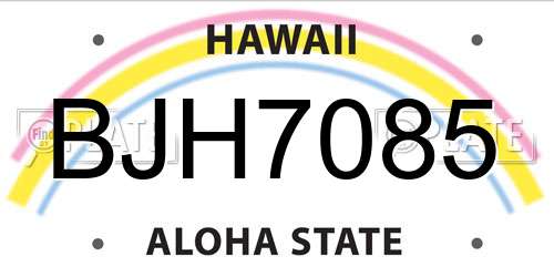 BJH7085 Hawaii License Plate