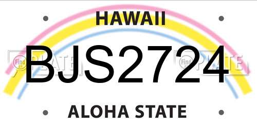 BJS2724 Hawaii License Plate