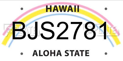 BJS2781 Hawaii License Plate