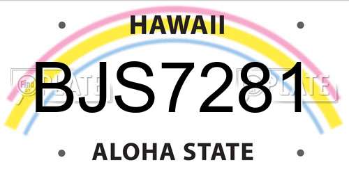 BJS7281 Hawaii License Plate