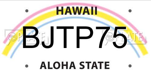 BJTP75 Hawaii License Plate
