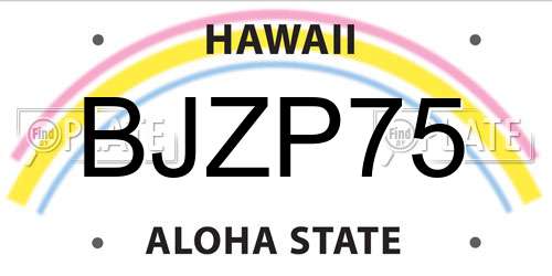 BJZP75 Hawaii License Plate