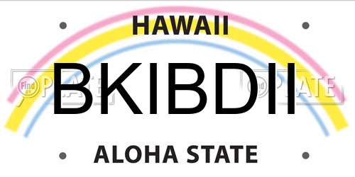 BKIBDII Hawaii License Plate