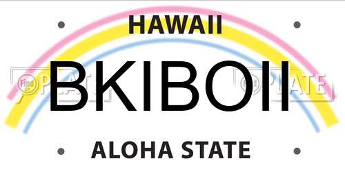 BKIBOII Hawaii License Plate