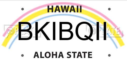 BKIBQII Hawaii License Plate
