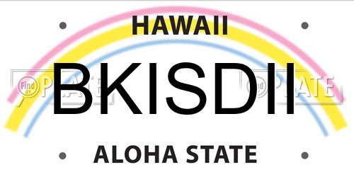 BKISDII Hawaii License Plate