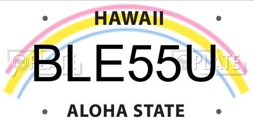 BLE55U Hawaii License Plate
