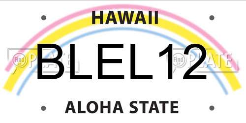 BLEL12 Hawaii License Plate