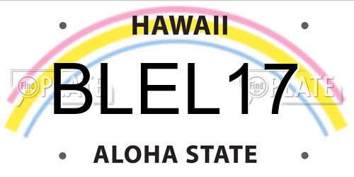 BLEL17 Hawaii License Plate