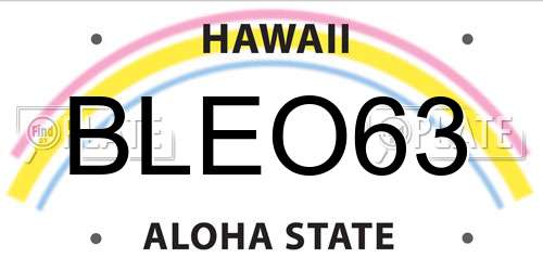 BLEO63 Hawaii License Plate