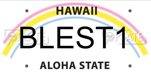 BLEST1 Hawaii License Plate
