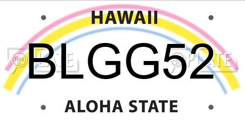 BLGG52 Hawaii License Plate
