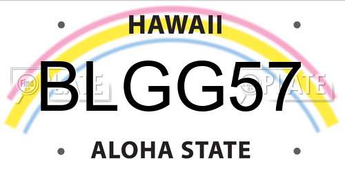 BLGG57 Hawaii License Plate