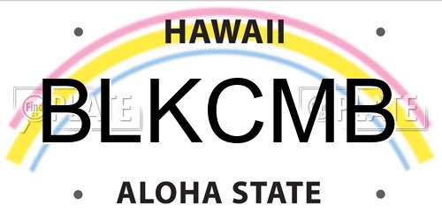 BLKCMB Hawaii License Plate