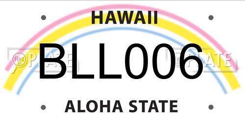 BLL006 Hawaii License Plate