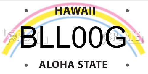 BLL00G Hawaii License Plate