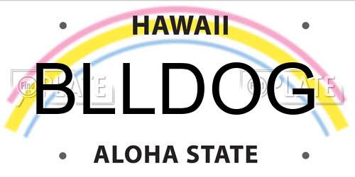 BLLDOG Hawaii License Plate