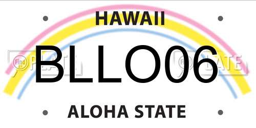 BLLO06 Hawaii License Plate