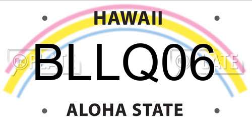 BLLQ06 Hawaii License Plate