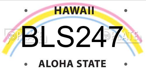 BLS247 Hawaii License Plate