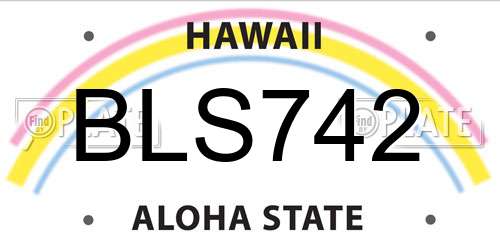 BLS742 Hawaii License Plate