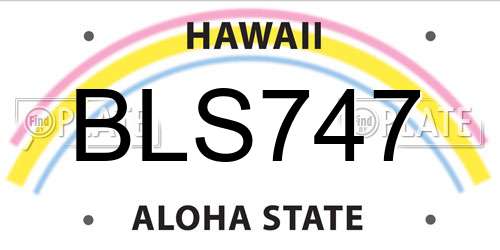 BLS747 Hawaii License Plate
