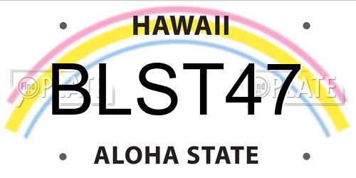 BLST47 Hawaii License Plate