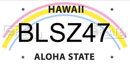 BLSZ47 Hawaii License Plate
