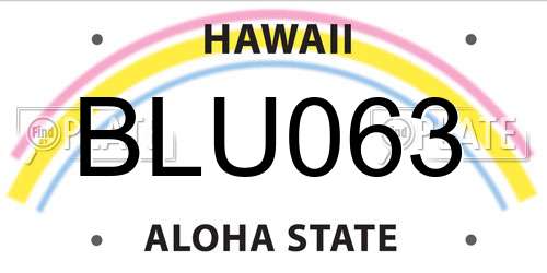 BLU063 Hawaii License Plate