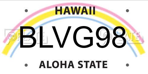 BLVG98 Hawaii License Plate