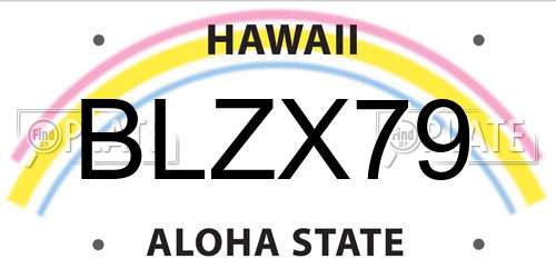 BLZX79 Hawaii License Plate