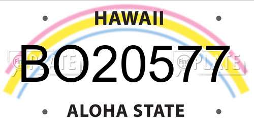 BO20577 Hawaii License Plate