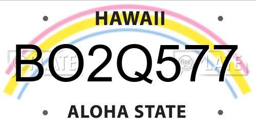 BO2Q577 Hawaii License Plate