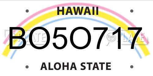 BO5O717 Hawaii License Plate
