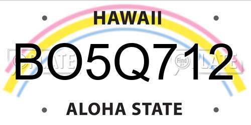 BO5Q712 Hawaii License Plate