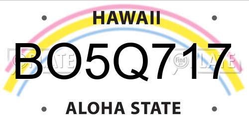 BO5Q717 Hawaii License Plate