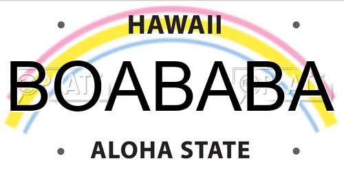 BOABABA Hawaii License Plate