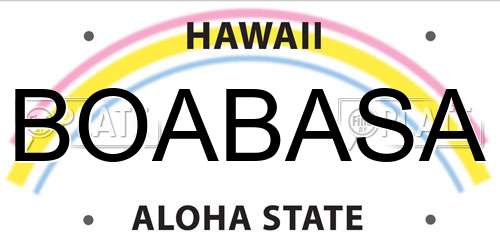 BOABASA Hawaii License Plate