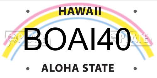 BOAI40 Hawaii License Plate