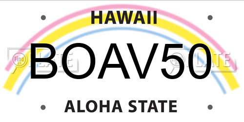 BOAV50 Hawaii License Plate