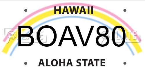 BOAV80 Hawaii License Plate