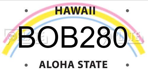 BOB280 Hawaii License Plate